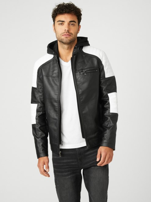 Guess Daniel Chaqueta Biker Con Bloques De Color Negro Azabache Multi