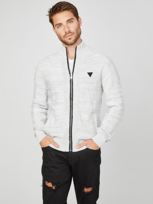 Guess Chet Marled Suéter De Cuello Alto Blanco Puro