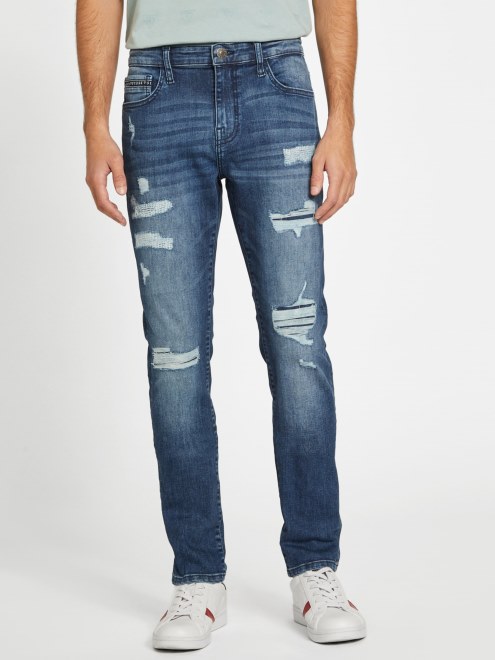 Supongo Que Peter Destruyo Jeans Rectos Oscuro Destruir Lavado