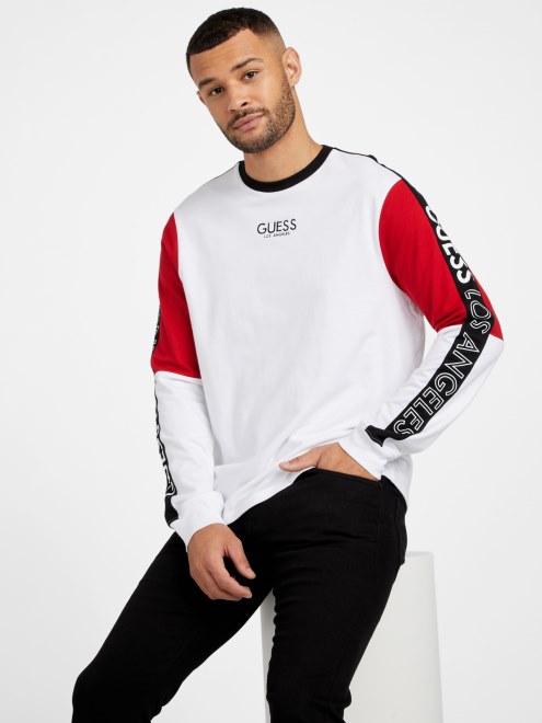 Sudadera Guess Eco Kane Color-block Blanco Puro Multi