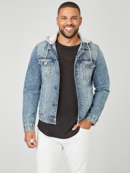 Chaqueta De Mezclilla Con Capucha Harold Adivinar Lavado Medio