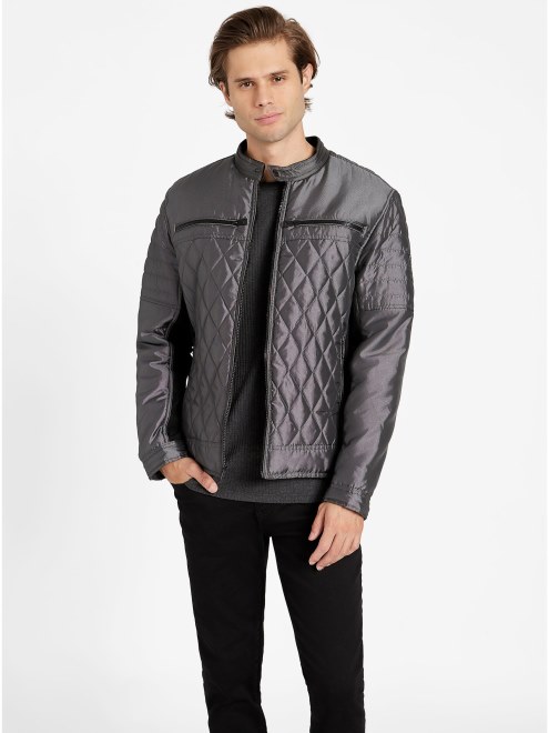 Chaqueta Moto Eco Stacks Guess Gris Acero