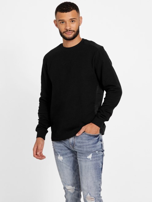 Camiseta De Manga Larga Con Bloques De Color Nabry Guess Negro Azabache