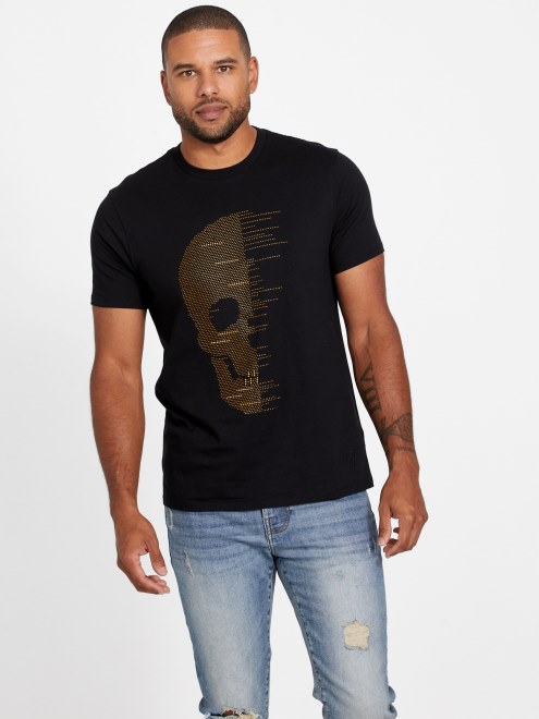 Camiseta De Cuello Redondo Guess Eco Fronz Negro Azabache