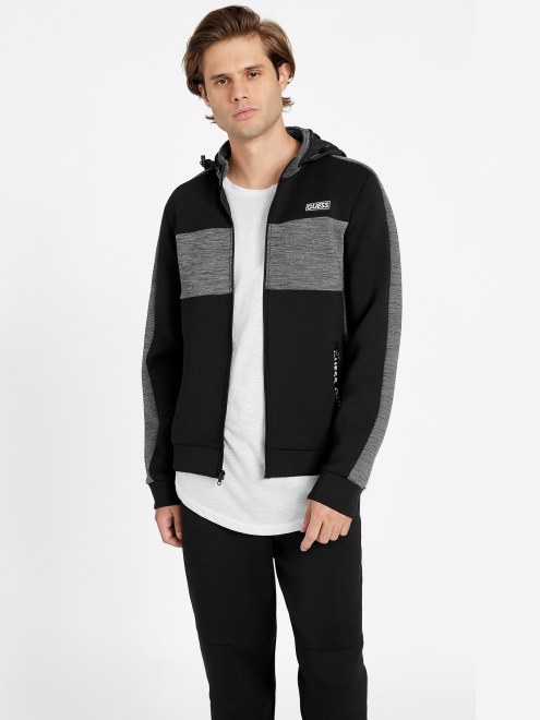 Guess Chaqueta Benson De Neopreno Con Cuello Alto Y Cremallera En Negro Azabache