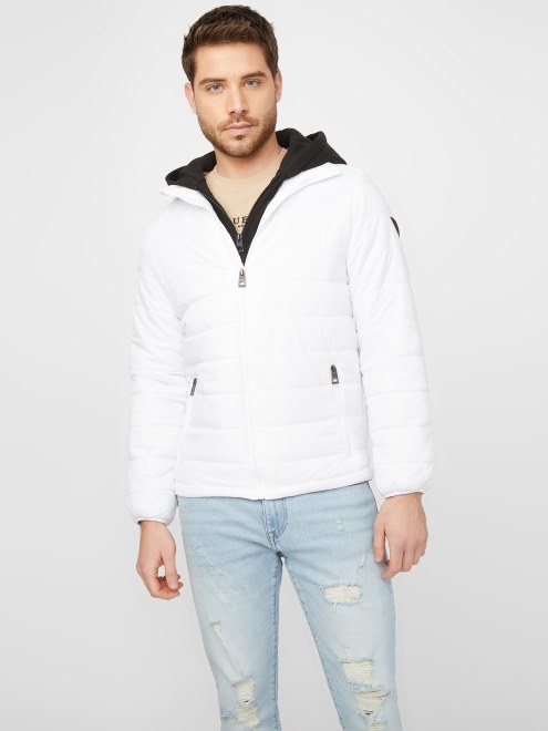 Chaqueta Acolchada Blanca De Guess True Hampton
