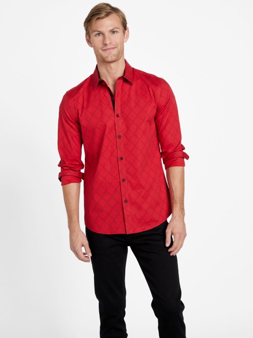 Camisa Geométrica Varsity Red Guess Lancel