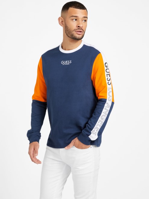 Sudadera Guess Eco Kane Color-block Seda Azul Multi