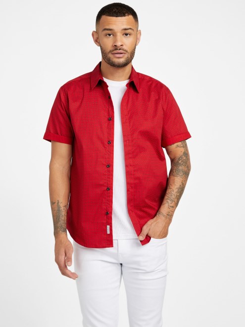 Camisa Gower Geo Estampado Supongo Varsity Rojo
