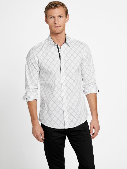 Camisa Geometrica Lancel Adivinar Blanco Puro