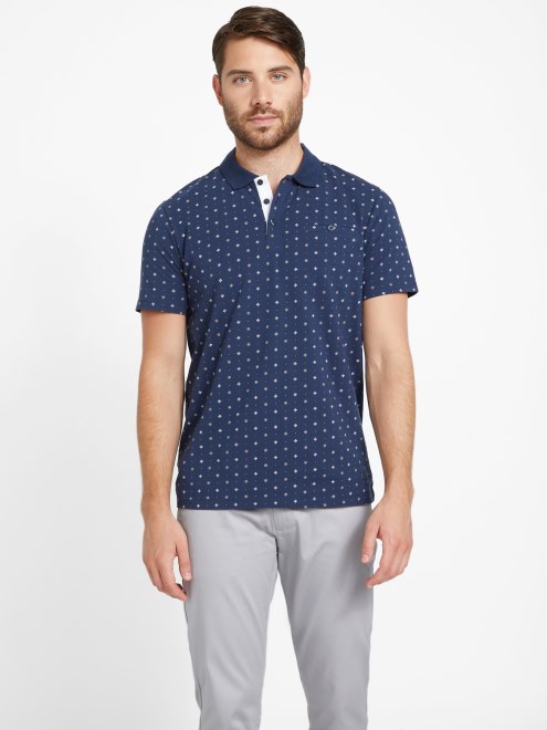 Polo Guess Azul Eco Ira Ennegrecido