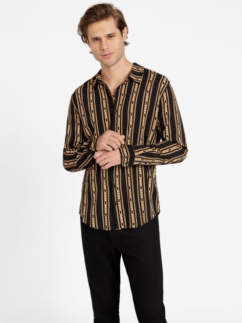 Camiseta Con Gráfico De Cadena Guess Wiler En Negro Azabache