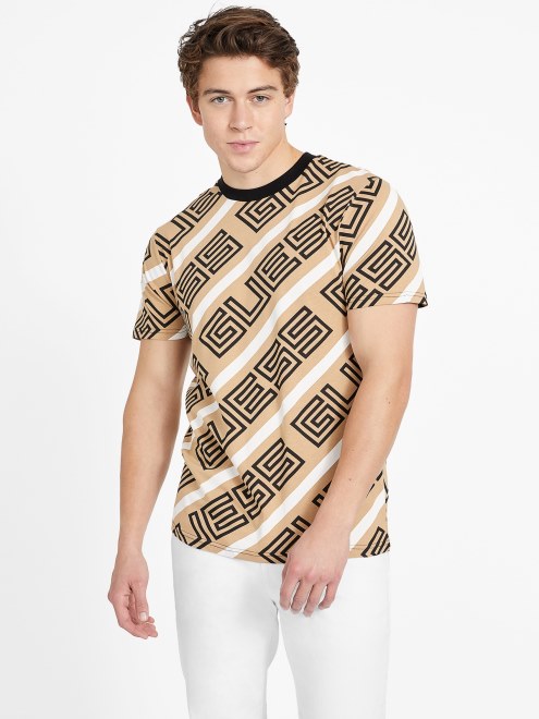Camiseta Con Cuello Redondo Y Logotipo De Guess Opie Topo Tostado