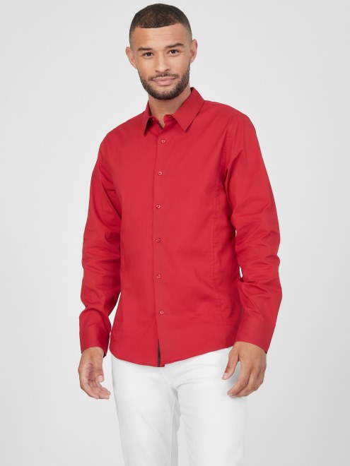 Camisa De Popelina Supongo Que Damon Varsity Rojo
