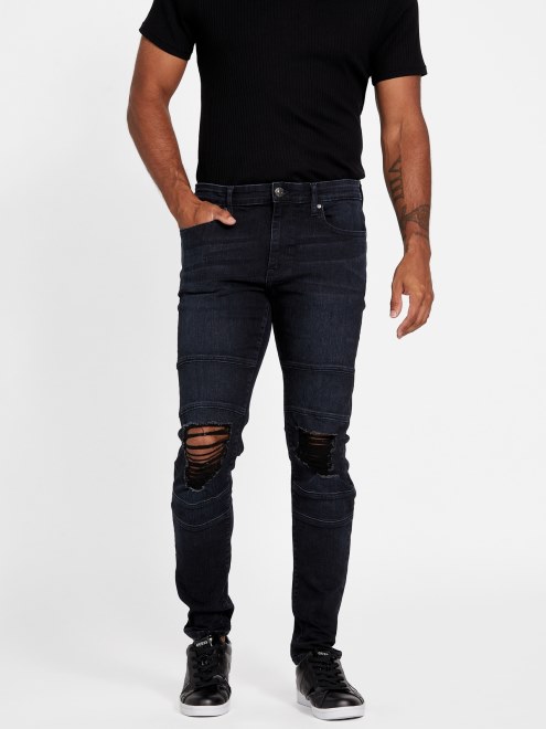 Jeans Guess Eco Gasol Moto Skinny Lavado Dark Destroy