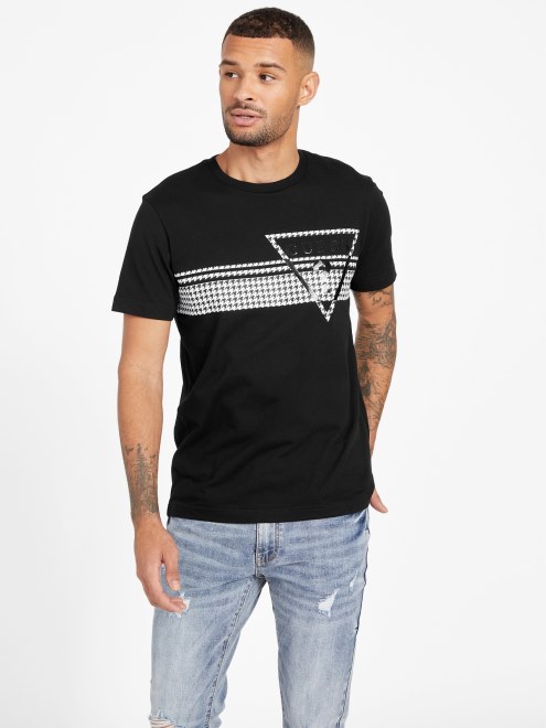 Camiseta De Cuello Redondo Con Logo De Pata De Gallo De Pekah Adivinar En Negro Azabache
