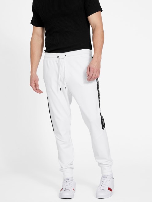 Joggers Con Cinta Del Logo De Jon Guess Blanco Puro