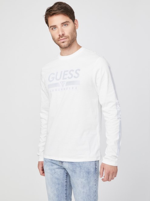 Camiseta De Manga Larga En Blanco Puro De Guess Koda