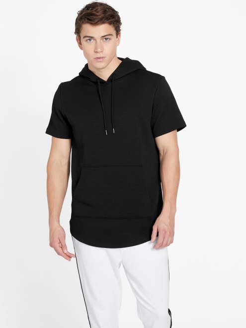 Guess Nate Sudadera Con Capucha De Manga Corta Negro Azabache