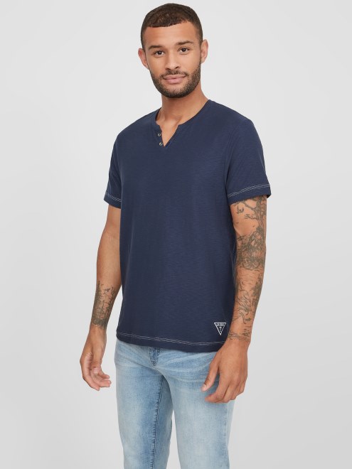 Camiseta Ricky Split Seda Azul Supongo
