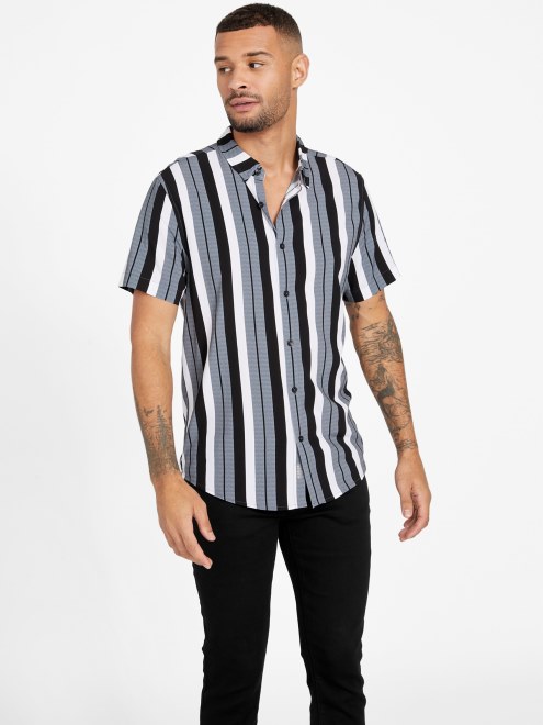 Guess Camisa De Rayas Naria Negro Azabache