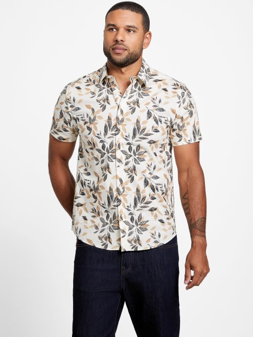 Camisa Tadd Hoja Adivinar Blanco Perla