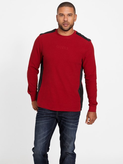 Camiseta De Manga Larga Con Bloques De Color Rojo Noir Guess Nabry