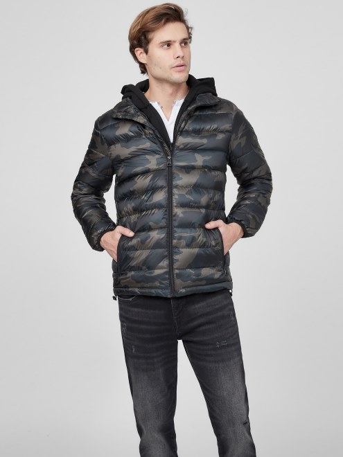 Guess Hampton Chaqueta Acolchada Con Capucha Camuflaje
