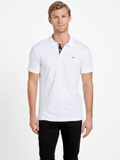 Polo Geométrico Blanco Puro Eco Dev Adivinar