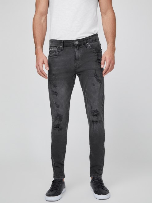Jonah Jeans Ajustados Modernos Adivinar Negro Destruir