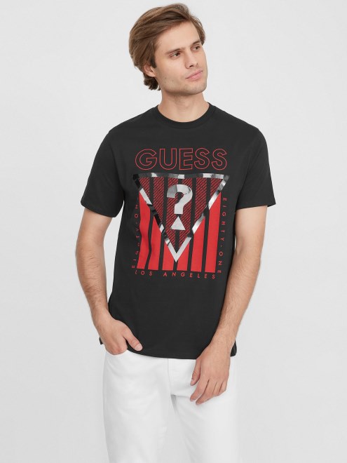 Camiseta Con El Logo De Ulmo Eco Guess En Negro Azabache