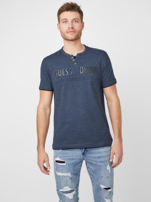 Camiseta Con Cuello Henley De Edgar Marled Mulit Oficial De Guess