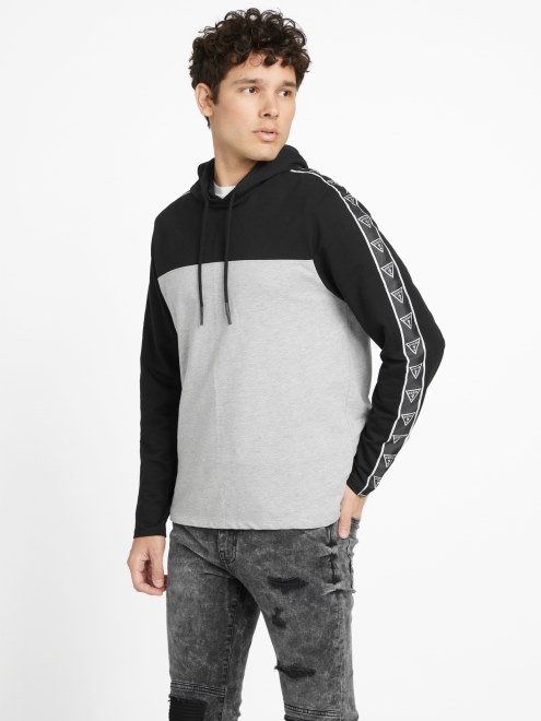 Sudadera Con Capucha Eco Rudy Guess Gris Jaspeado Claro