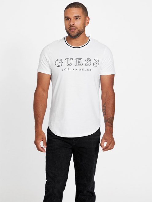 Camiseta Con Cuello Redondo De Palangre Zade Blanco Puro Guess