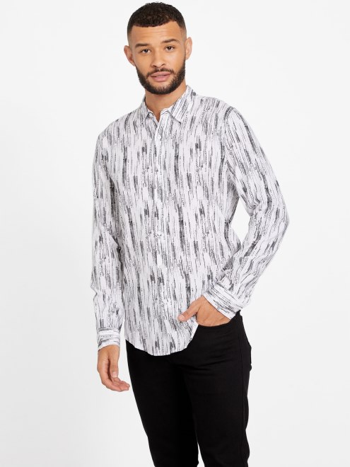 Camisa Estampada Botan Guess Blanco Puro