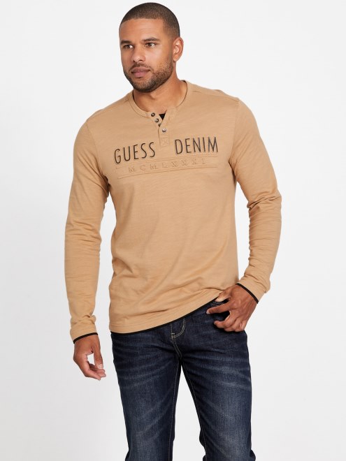 Camiseta De Manga Larga Con Logo De Edgar De Guess Topo Tostado