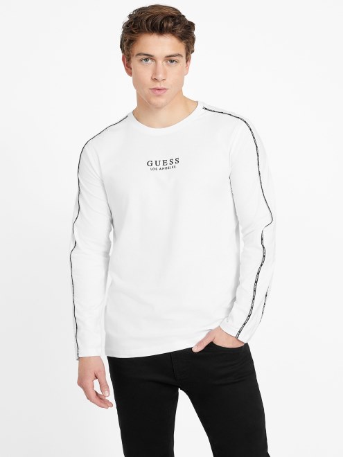 Guess Camiseta Blanca Pura Con Cuello Redondo Eco Mat