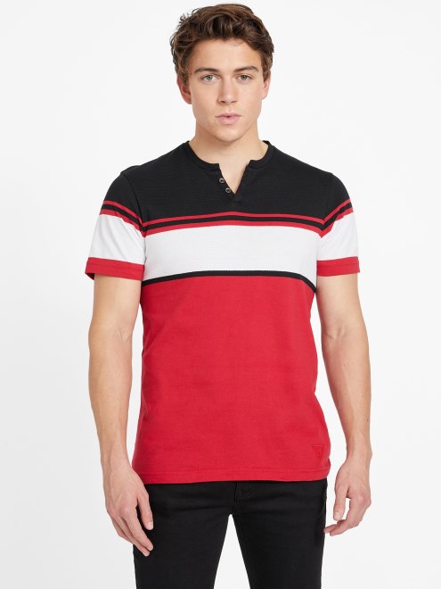 Camiseta Con Abertura A Rayas De Chucky Multiple Del Equipo Universitario De Guess