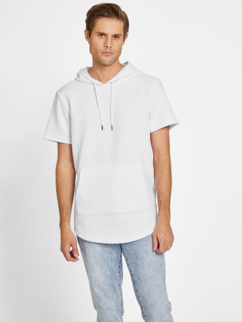 Guess Nate Sudadera Con Capucha De Manga Corta Blanco Puro