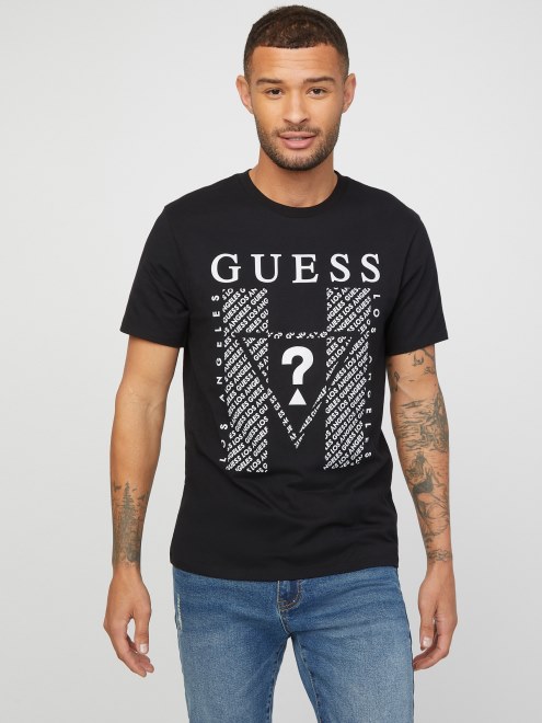 Camiseta Con El Logo De Guess Kwes En Negro Azabache