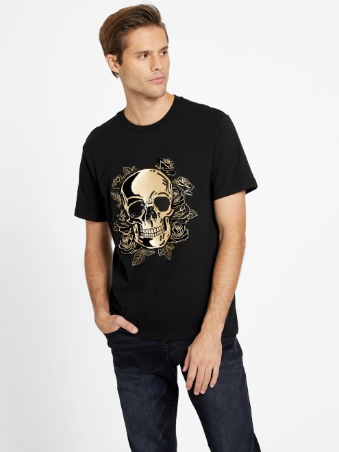 Guess Dhine Camiseta Con Cuello Redondo Negro Azabache