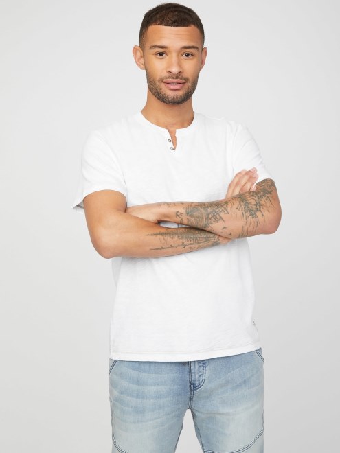 Camiseta Guess Eco Ricky Split Blanco Puro