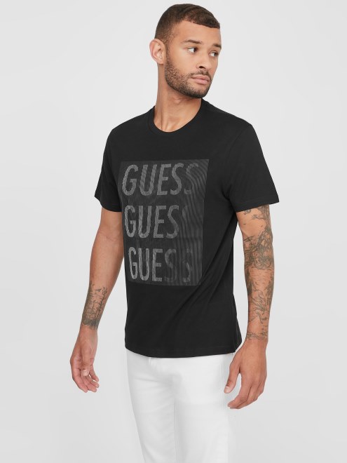 Camiseta De Calavera Con Escudo Negro Azabache De Guess