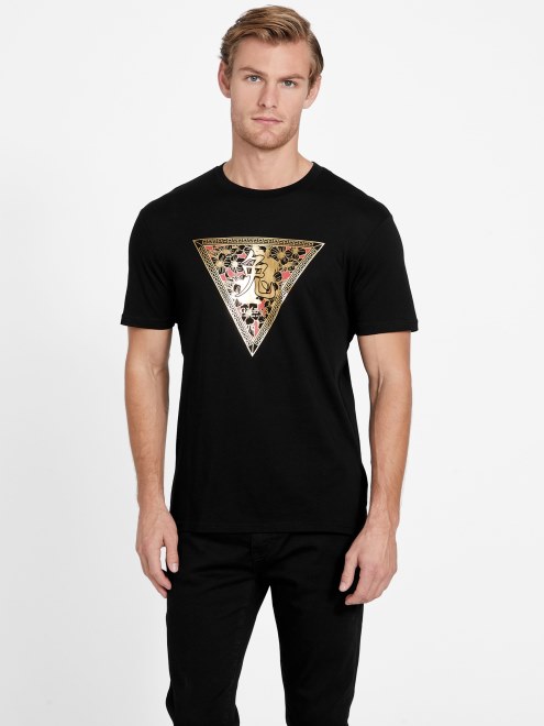 Camiseta Guess Trenton Con Cuello Redondo Negro Azabache