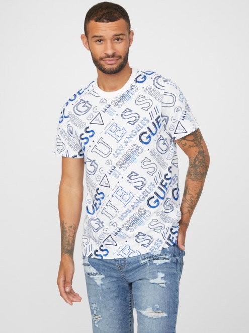 Camiseta Con El Logo De Geordi En Blanco Puro De Guess