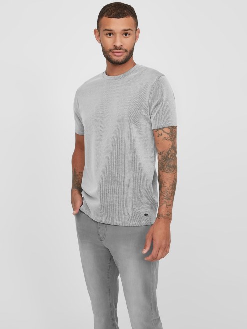 Camiseta Acanalada Russle Adivinar Blanco Puro