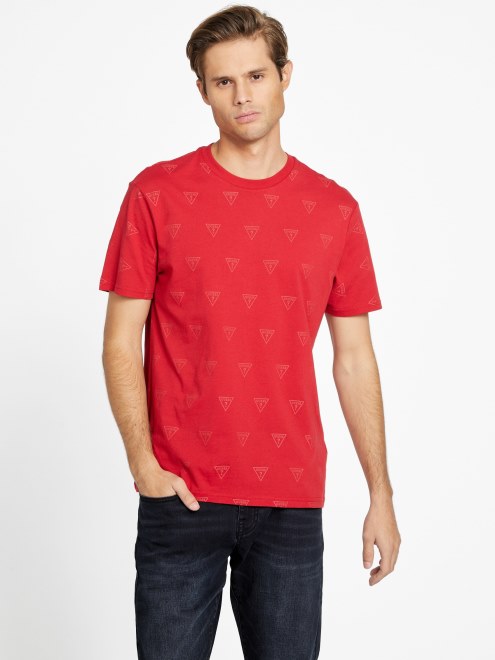 Camiseta De Cuello Redondo Con Logo Oxidado Rojo Del Equipo Universitario Adivinar