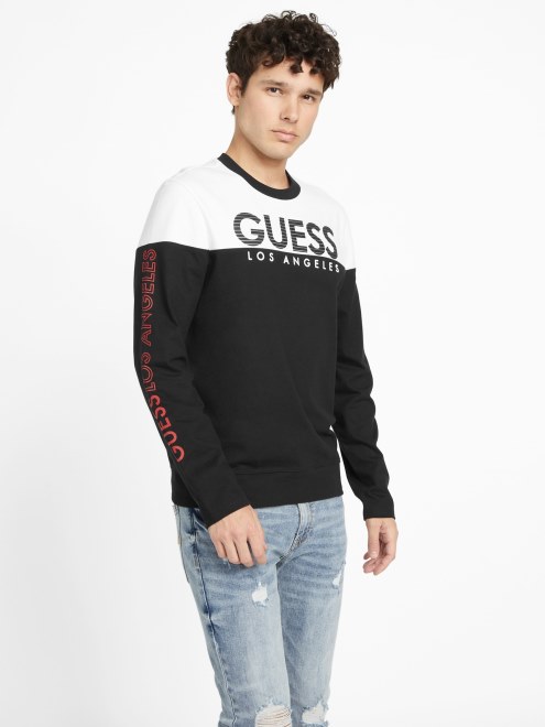 Camiseta De Manga Larga Con Bloque De Color Negro Azabache Eco Zioin Guess