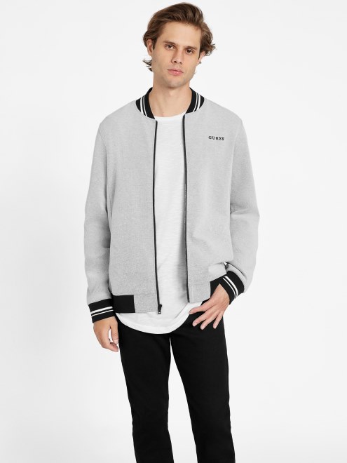 Jett Chaqueta De Vuelo Con Textura Adivinar Gris