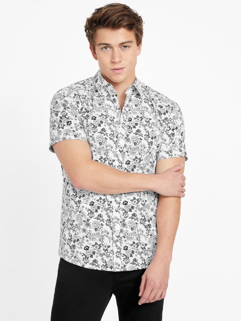 Camisa Floral Jora Adivinar Blanco Puro